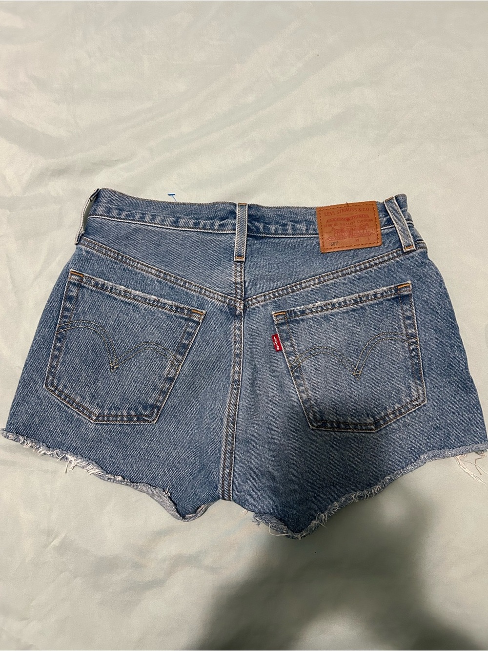 Levi's Distressed Blue Denim Cutoff Shorts size 27 - Picture 2 of 8
